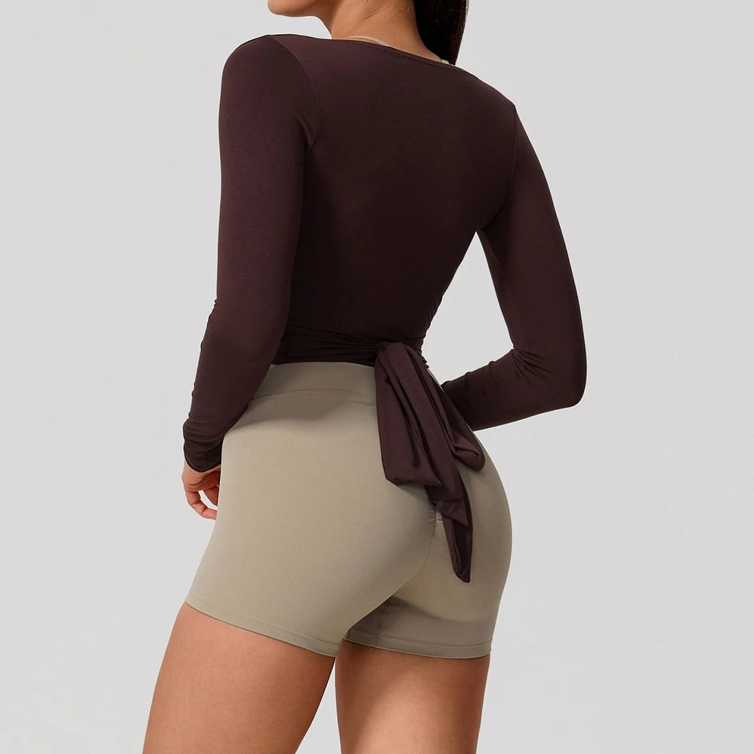 EVRYN Wrap Top - Dark Coffee